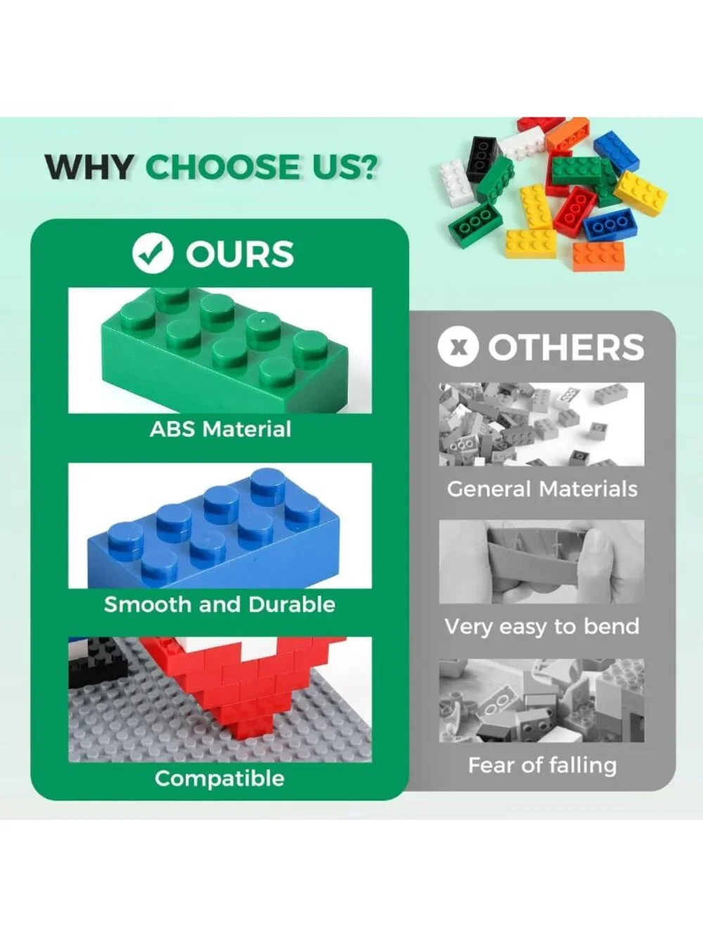 200-Piece Classic Building Bricks Set - Colorful Red, Yellow, Blue, Green Blocks
